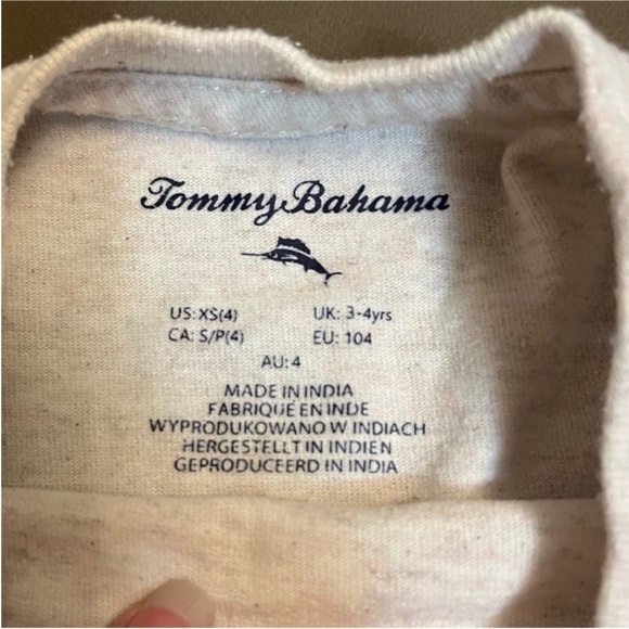 TOMMY BAHAMA Marlin Logo long sleeve T Shirt Gray Solid with Flecks 3-4 Boys EUC - Picture 6 of 7